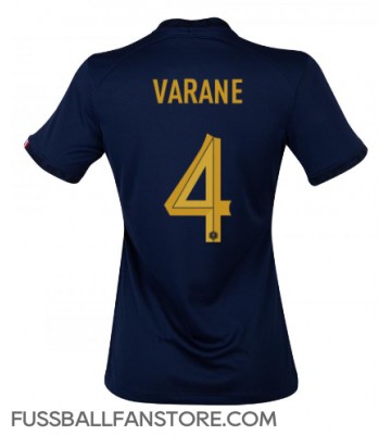 Frankreich Raphael Varane #4 Replik Heimtrikot Damen WM 2022 Kurzarm